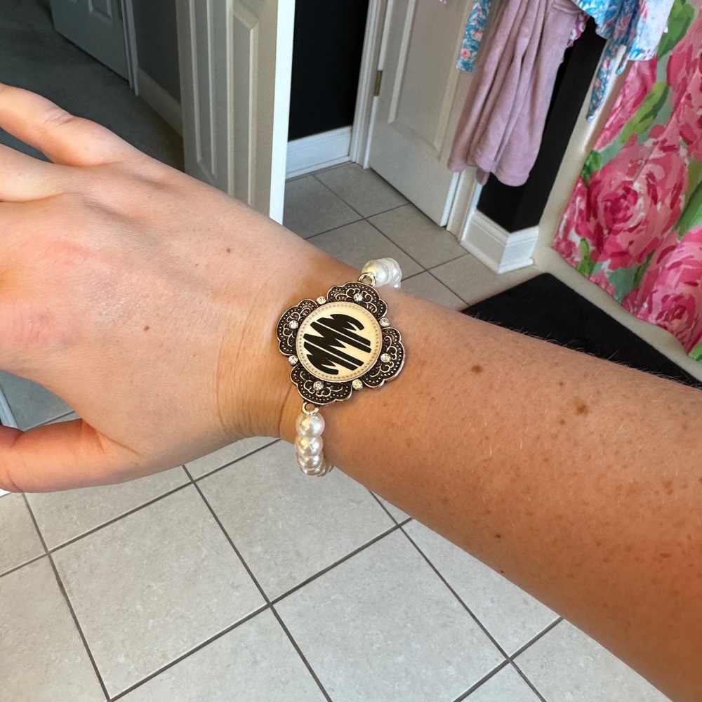 MMM monogram pearl bracelet